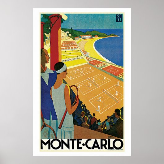 Monte Carlo Tennis Travel Ad Poster (Voorkant)