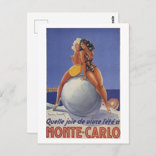 Monte Carlo Twee Vrouwen In Zwempakken Briefkaart (Voorkant / Achterkant)