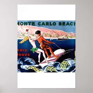 Monte Carlo Vintage Poster teruggezet