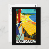 Monte Carlo Vintage Travel Poster Briefkaart (Voorkant / Achterkant)