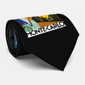 Monte Carlo Vintage Travel Poster Stropdas (Opgerold)
