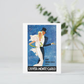 Monte Carlo Winter Travel Ad Briefkaart (Staand voorkant)