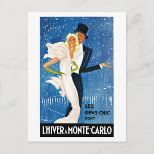  Monte Carlo Winter Travel Ad Briefkaart