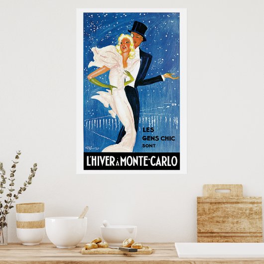 Monte Carlo Winter Travel Ad Poster (Keuken)