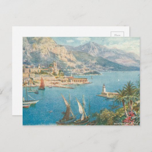 Monte Carlo Zee Uitzicht Briefkaart (Voorkant / Achterkant)