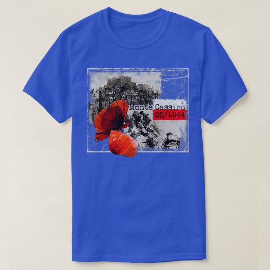 Monte Cassino Italië WW2 T-shirt (Design voorkant)