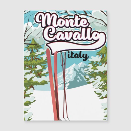 Monte Cavallo Italië ski poster (Voorkant)