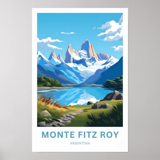 Monte Fitz Roy Argentina Reisprint Poster (Voorkant)