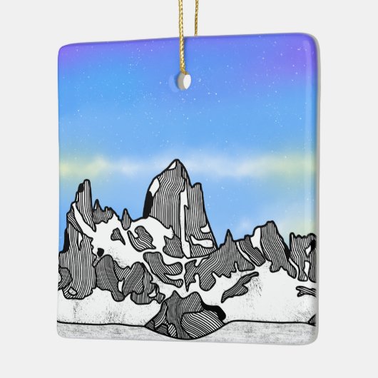 Monte Fitz Roy Berglandschap Keramisch Ornament (Links)