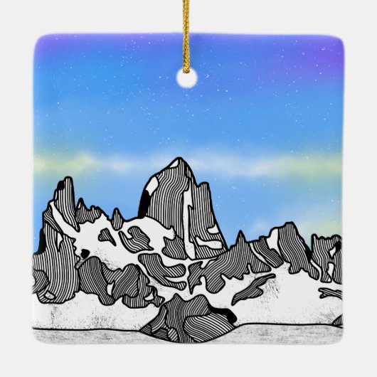 Monte Fitz Roy Berglandschap Keramisch Ornament (Achterkant)