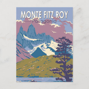 Monte Fitz Roy Patagonia Reizen Kunst Vintage Briefkaart