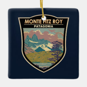 Monte Fitz Roy Patagonia Reizen Kunst Vintage Keramisch Ornament