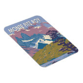 Monte Fitz Roy Patagonia Reizen Kunst Vintage Magneet (Rechterzijde)