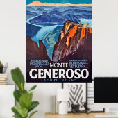 Monte Generoso, Lugano meer, uitzicht vanaf de ber Poster (Thuiskantoor)