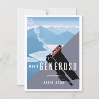 Monte Generoso Travel Poster Illustration Postcard Briefkaart
