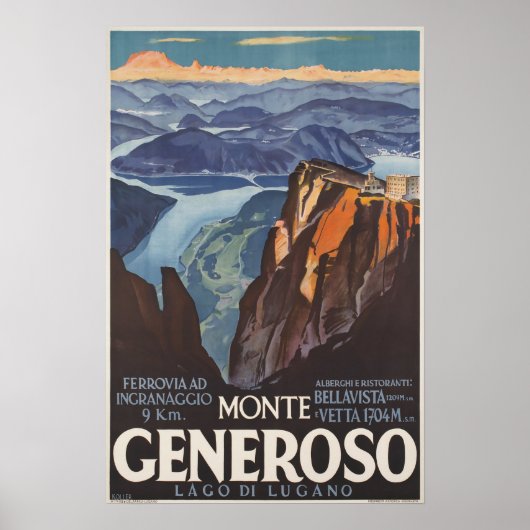 Monte Generoso, Zwitserland, reisposter Poster (Voorkant)