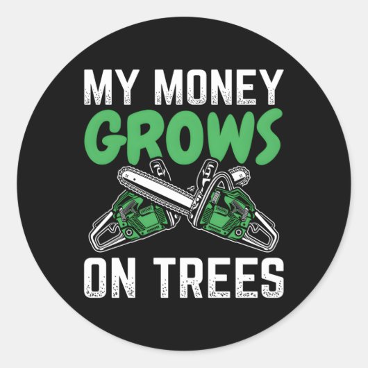 Monte groeit op boomgaard ronde sticker (Voorkant)