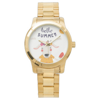 Monte Hello summer - grote gouden armband Horloge