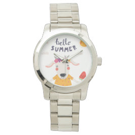 Monte Hello summer - grote zilverarmd armband Horloge