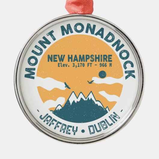 Monte Monadnock New Hampshire - Retro  Metalen Ornament (Voorkant)