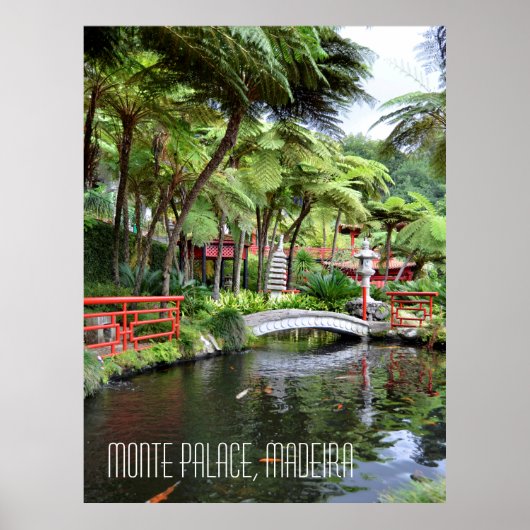 Monte Palace Tropical Gardens Madeira Portugal Poster (Voorkant)