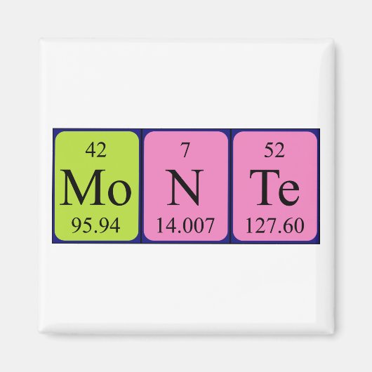 Monte periodieke tabelnaam magneet (Voorkant)