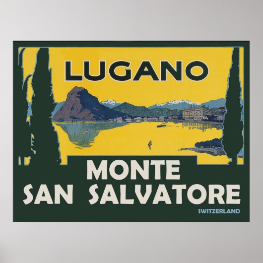 Monte San Salvatore, uitzicht vanaf Luganomeer Poster (Voorkant)