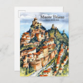 Monte Titano San Marino Waterverf Schilderij Reize Briefkaart (Voorkant / Achterkant)