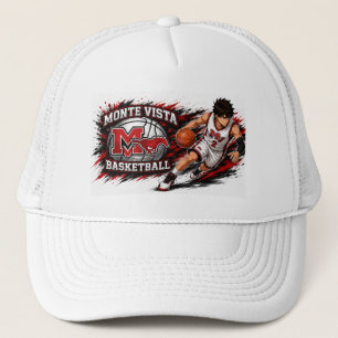 Monte Vista Basketbal Anime Speler Trucker Hoed Pet