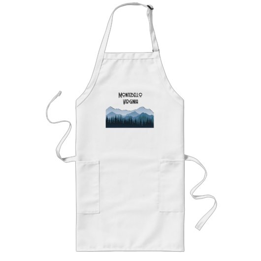 Montebello VA Blue Ridge Mountains Aangepaste Blau Lang Schort (Voorkant)