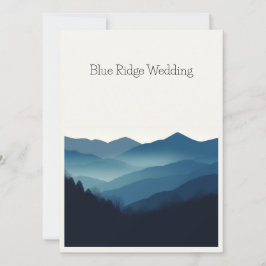 Montebello VA Blue Ridge Mountains Trouw Uitnodigi Kaart