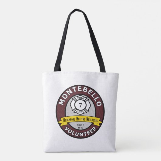 Montebello Vrijwilliger Brandweer Appelboter Tote Bag (Achterkant)