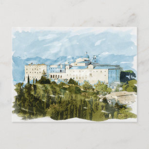 Montecassino Italië Waterverf reizen Gift Souvenir Briefkaart