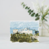 Montecassino Italië Waterverf reizen Gift Souvenir Briefkaart (Staand voorkant)