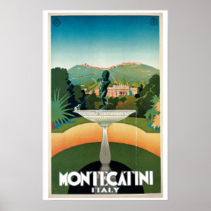 Montecatini Italië  Italiaans reizen Poster