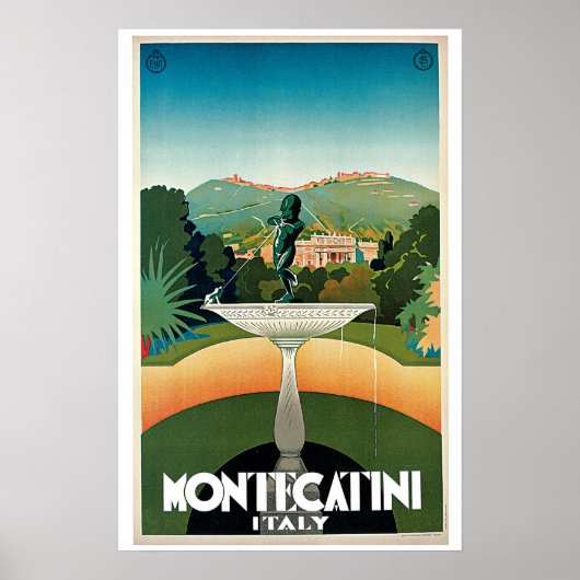 Montecatini Italië  Italiaans reizen Poster (Voorkant)