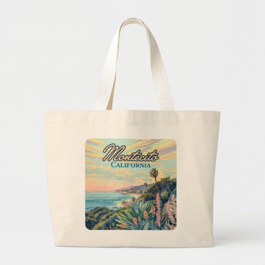 Montecito California Santa Barbara Coastline Grote Tote Bag (Voorkant)