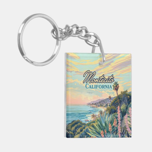 Montecito California Santa Barbara Coastline Sleutelhanger (Voorkant Links)
