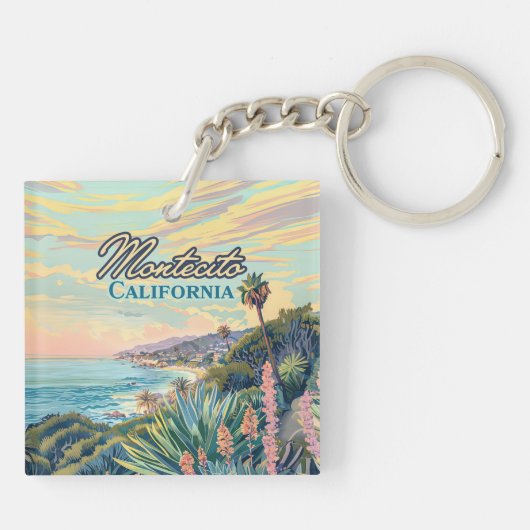 Montecito California Santa Barbara Coastline Sleutelhanger (Achterkant)