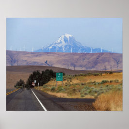 Monteer Adams en windturbines, Oregon Poster