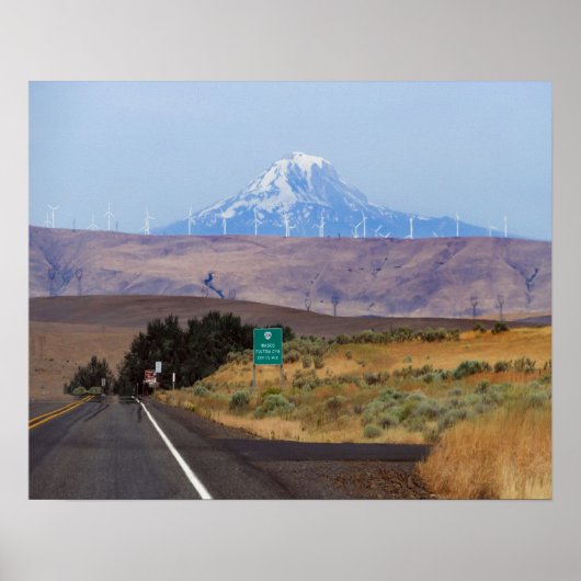 Monteer Adams en windturbines, Oregon Poster (Voorkant)