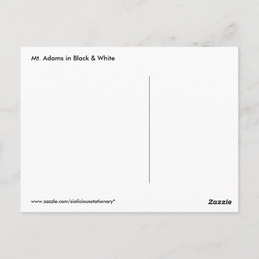 Monteer Adams Snowy Peak in Monochrome Briefkaart (Achterkant)