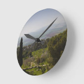 Monteer de tablet, plaats van de bijbelse transfig ronde klok (Hoek)
