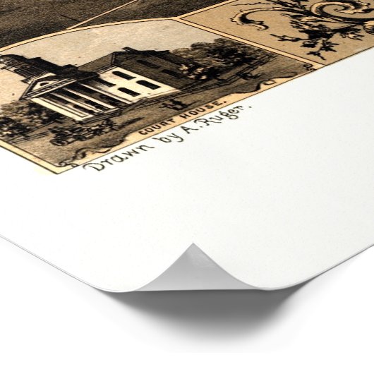 Monteer Sterling, IL Panorama Map - 1869 Poster (Hoek)