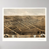 Monteer Sterling, IL Panorama Map - 1869 Poster (Voorkant)