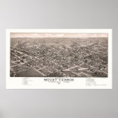 Monteer Vernon, IL Panorama Map - 1881 Poster (Voorkant)