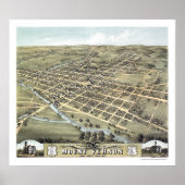 Monteer Vernon, OH Panoramic Map - 1870 Poster (Voorkant)