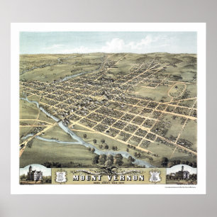 Monteer Vernon, OH Panoramic Map - 1870 Poster