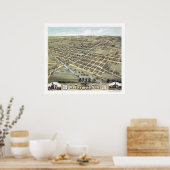 Monteer Vernon, OH Panoramic Map - 1870 Poster (Keuken)