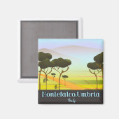 Montefalco, Umbrië, reisposter Magneet (Voorkant / Achterkant)